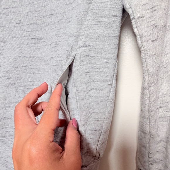 ALO Yoga Light Gray Off-Shoulder Sweater - Picture 2 of 3